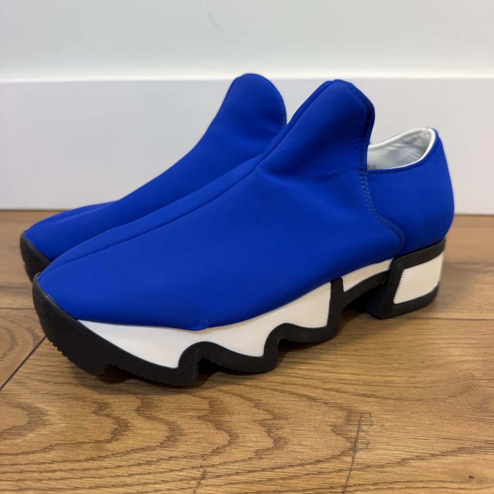 iRi WES I Slip On Sneakers US 8 EU 38 Blue Wavy Sole Platform Made Italy Chunky